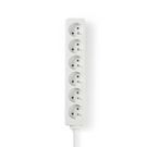 Extension Socket | Type E (CEE 7/6) | 6-Way | 1.50 m | 3680 W | 16 A | Kind of grounding: Pin Earth | 230 V AC 50/60 Hz | Socket angle: 45 ° | H05VV-F 3G1.5mm² | White