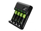 Charger 1-4AAA,AA NIMH micro-USB, USB-C, with LED and batteries 2xAA 2000mAh, 2x AAA / HR03 800mAh, Green Cell GC VitalCharger