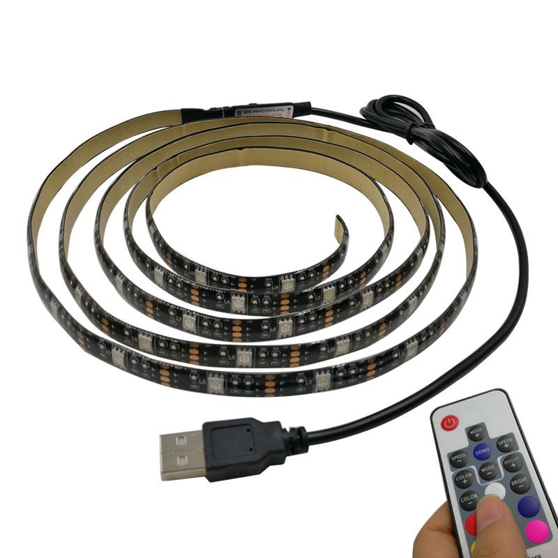 LED juosta su valdikliu, 5Vdc 7.2W 100cm 30 RGB maitinama USB jungtimi | LEMONA