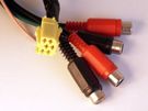 Connector mini ISO plug 6pin yelow - 4xRCA socket