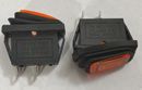 Rocker switch; ON-OFF, fixed, 2pins. 6A/250Vac, 19x12mm, SPST, waterproof, orange