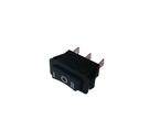 Rocker switch; (ON)-OFF-(ON), nonfixed. 3pins, 15A/250Vac, 11x28mm SP3T, black