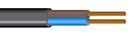 Монтажный провод OMYp 2x0.75mm²; плоский; скрученный; Cu; PVC; черный; 300V