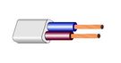 Cable OMYp 2x0.5mm²; flat; stranded; Cu; PVC; white; 300V