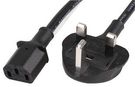POWER CORD, UK PLUG TO C13 CONNECTOR, 2M