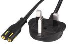 POWER CORD, UK PLUG TO C7 CONNECTOR, 2M