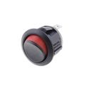 Rocker switch; ON-OFF, fixed, 2pins. 6A/250Vac, Ø19.8mm, SPST, round black-red