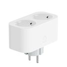 Smart dual socket Wi-Fi, 3680W, IP20, energy monitoring and timer, white, WOOX