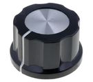 Knob for potentiometer Ø26mm plastic black with white mark