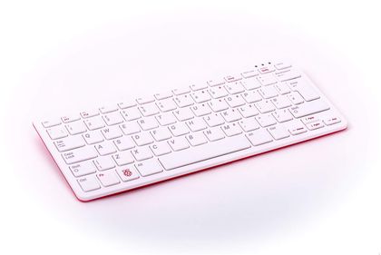 Klaviatūra skirta Raspberry kompiuteriams, oficiali Raspberry, balta/raudona su USB šakotuvu RPI-KEYB(US)-RED/WH