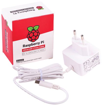 Maitinimo šaltinis 5.1V 3A USB-C, tinka Raspberry 4 mini kompiuteriams (oficialus Raspberry) baltas SC0213 765756931243