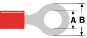 Кольцевая клемма M3 Ø3,2 мм Красный 0,5–1,5 мм² (ST-001) RoHS CO/ST-001