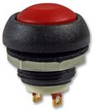 PUSHBUTTON, PLASTIC, SOLDER, RED