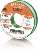 Solder wires Sn99Cu1 1.0mm 100g with flux Stannol