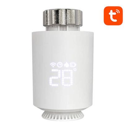 Išmanusis ZigBee TUYA termostatas radiatoriui su indikacija, valdomas programėle TRV06