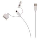 3-in-1 Sync and Charge Cable USB-A Male - Micro B Male 1.00 m White + 30-Pin Dock Adapter / Lightning Adapter VLMP39410W1.00