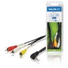 Composite Video Cable 3.5 mm Male - 3x RCA Male 1.00 m Black VLVB22400B10