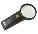 Hand magnifier; Mag; x2, x4, ø=75mm, illuminated