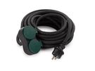 OUTDOOR EXTENSION CORD WITH 2 OUTLETS - 10 m - BLACK - 3G2.5 - FRENCH SOCKET
