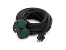 OUTDOOR EXTENSION CORD WITH 2 OUTLETS - 10 m - BLACK - 3G2.5 - SCHUKO