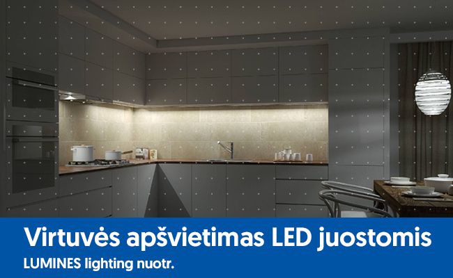 virtuvės apšvietimas LED juostomis
