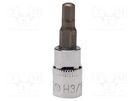 Socket; hex key,socket spanner; HEX 3mm; 1/4"; 37.5mm IRIMO