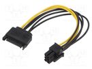Cable: mains SATA; PCIe 6pin female,SATA 15pin male; 0.18m SAVIO