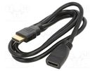 Cable; HDMI 1.4; HDMI socket,HDMI plug; 1m; black SAVIO