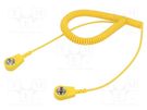 Connection cable; ESD,coiled; yellow; 1MΩ; 2m DESCO EUROPE