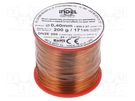 Coil wire; double coated enamelled; 0.4mm; 0.2kg; -65÷200°C INDEL