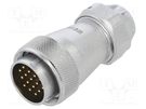 Plug; WF28; male; PIN: 16; IP67; 10.5÷12.5mm; 10A; soldering; 500V WEIPU