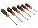 Kit: screwdrivers; Pozidriv®,slot; BahcoFit; 6pcs. BAHCO