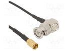 BNC,SMB; RG174; Cable: coaxial; 0.25m; male; female; angled 90° AMPHENOL RF