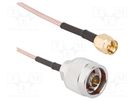 N,SMA; RG316; Cable: coaxial; 1m; male; male; straight; straight AMPHENOL RF