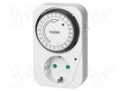 Programmable time switch; 15min÷24h; 230VAC/16A; IP20; Schuko VIRONE