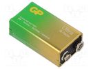 Battery: alkaline; 9V; 6F22; non-rechargeable; 48.5x26.1x17.1mm GP