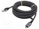 Cable; USB 3.1; RJ45 plug,USB C plug; 7.5m; 1Gbps; Øcable: 5.6mm Goobay