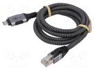 Cable; USB 3.1; RJ45 plug,USB C plug; 2m; 1Gbps; Øcable: 5.6mm Goobay