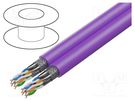Wire; HELUKAT® 600,S/FTP; 2x4x2x23AWG; 7e; solid; Cu; FRNC; violet HELUKABEL