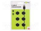 Set of clips; black; Cable P-clips; 6pcs; double,self-adhesive Goobay