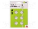 Set of clips; white; Cable P-clips; 6pcs; double,self-adhesive Goobay