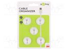 Set of clips; white; Cable P-clips; 5pcs; single,self-adhesive Goobay