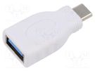 Adapter; OTG,USB 3.0; USB A socket,USB C plug; white Goobay