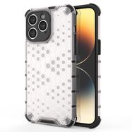 Honeycomb case for iPhone 14 Pro Max armored hybrid cover transparent, Hurtel