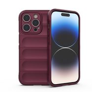 Magic Shield Case case for iPhone 14 Pro elastic armored cover in burgundy, Hurtel