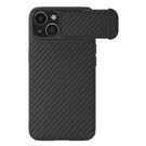 Nillkin Synthetic Fiber S Case iPhone 14 Plus case with camera cover, black, Nillkin