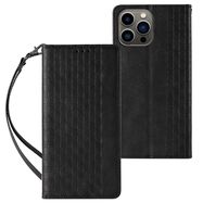 Magnet Strap Case for Samsung Galaxy S23 Flip Wallet Mini Lanyard Stand Black, Hurtel