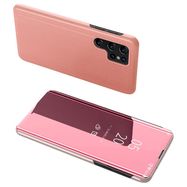 Clear View Case cover for Samsung Galaxy S23 Ultra cover with a flap pink, Hurtel