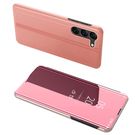 Clear View Case cover for Samsung Galaxy S23 cover with a flap pink, Hurtel