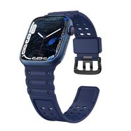 Strap Triple Protection Apple Watch SE strap, 9, 8, 7, 6, 5, 4, 3, 2, 1 (41, 40, 38 mm) band bracelet navy blue, Hurtel